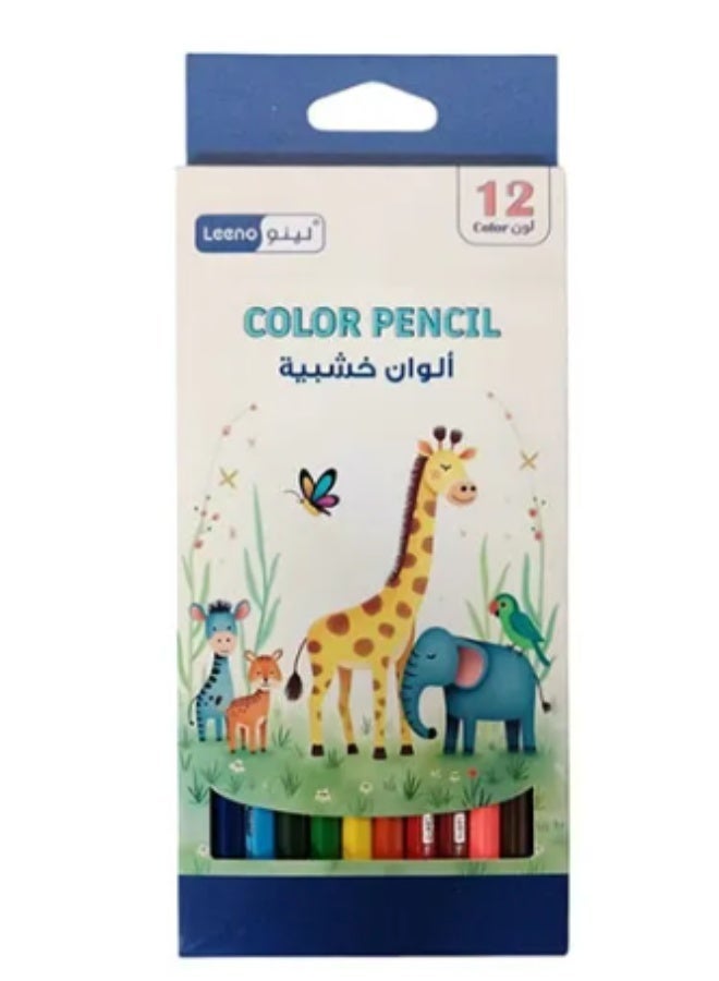لينو قلم تلوين 7 بوصة 18.4 × 5 سم 3 مم 12 لونًا - Image 1